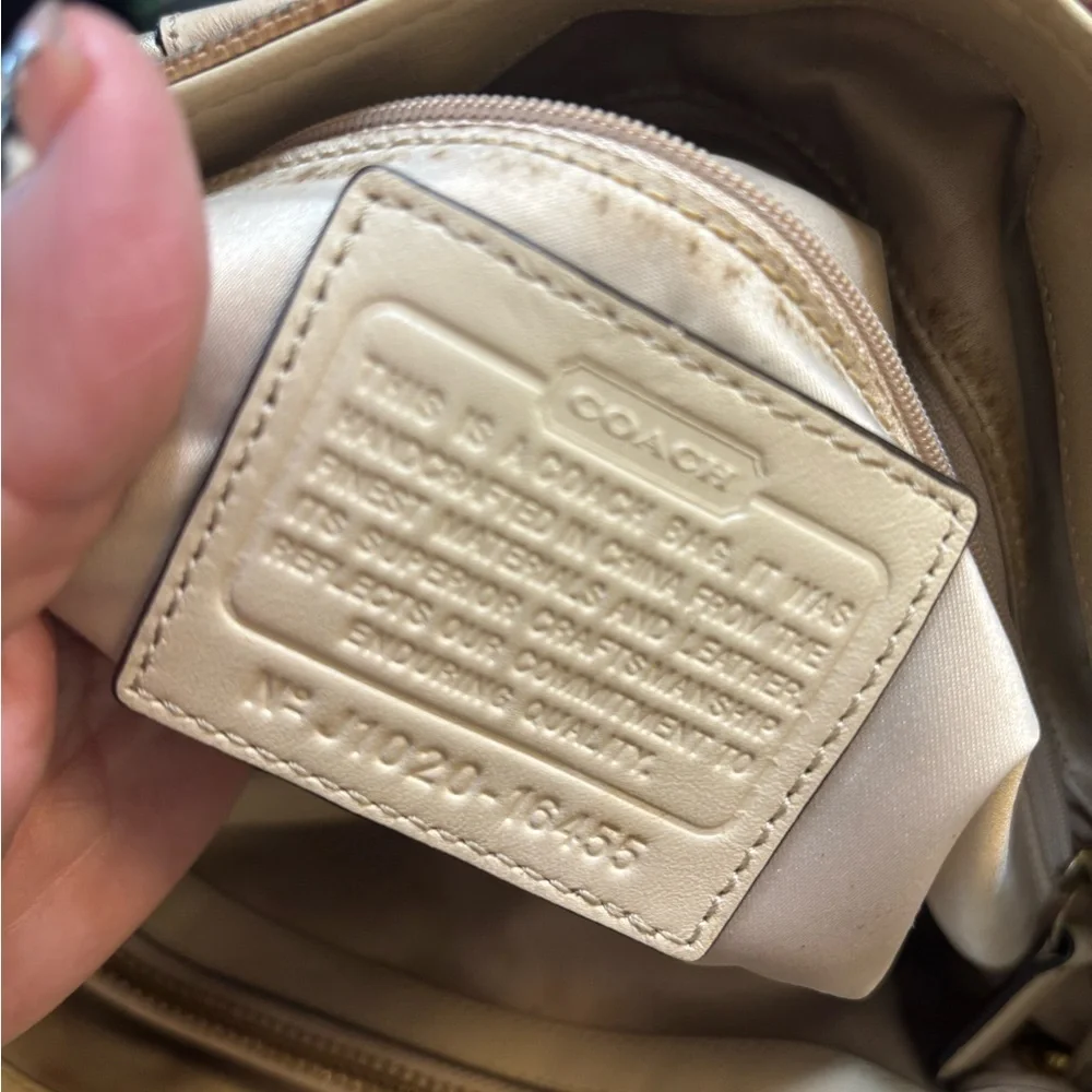 Coach Stylish Pink and Cream Women's Handbag
